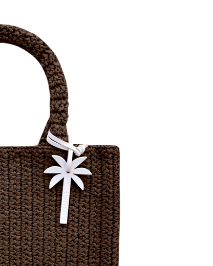 ISOLA STRAW TOTE CHOCOLATE