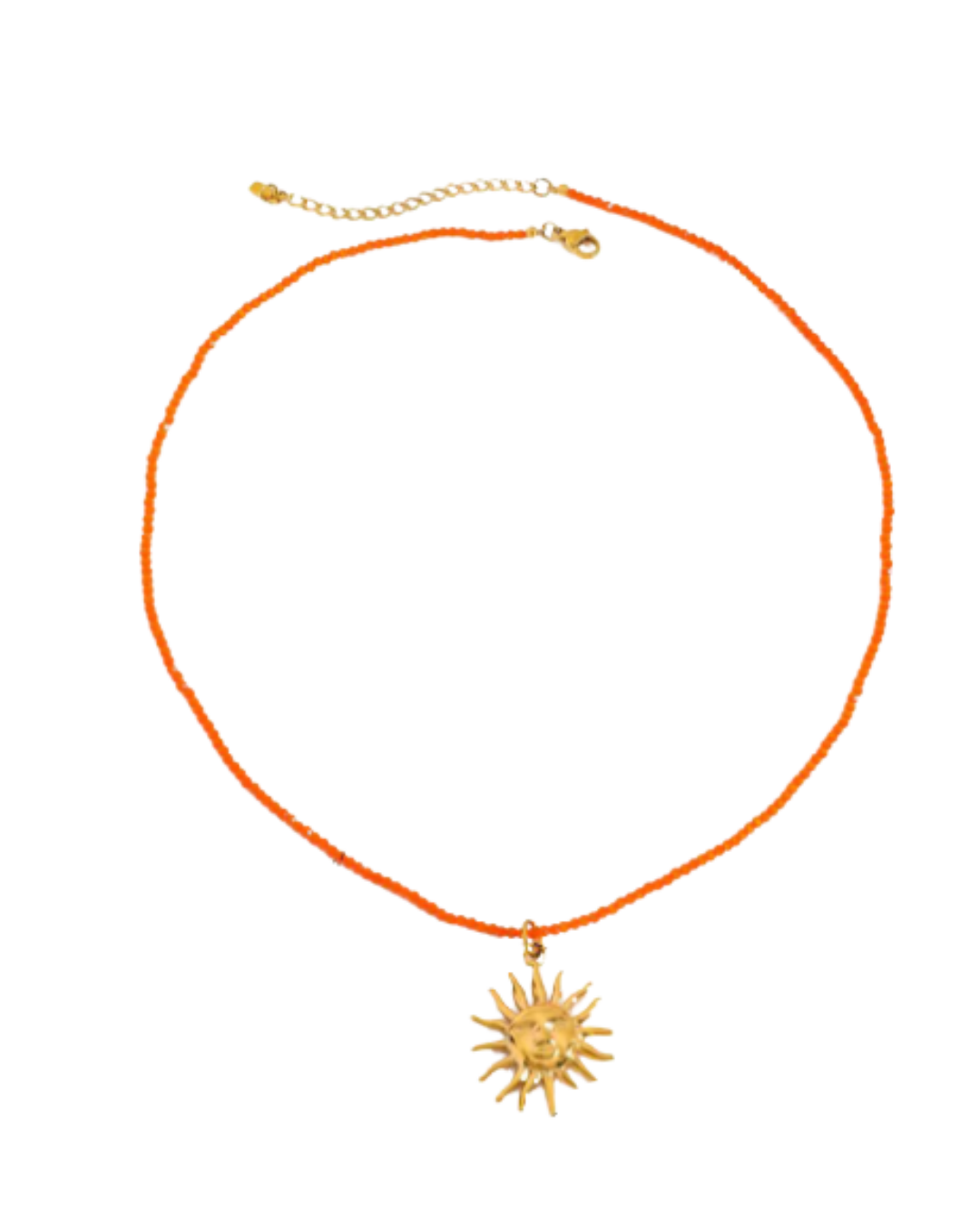 Sunset Coral Beaded Necklace